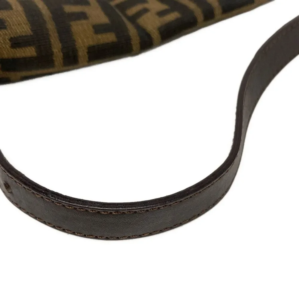 Fendi Mamma bucket / Zucchino pattern Handbag Brown Dark Brown Jacquard Leather